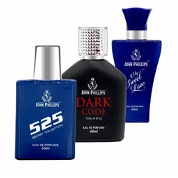 JOHN PHILLIPS Set of 3 Eau De Parfum - 525 + Dark Code + My Sweet Love - 60ml Each image 1