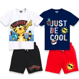 BERRYJOY Boys Pack Of 2 Printed Short Sleeves T-shirt With Shorts-picture-42