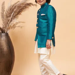 VASTRAMAY Boys Angrakha Style Sherwani Set image 5