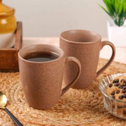 cdi (Set of 2) 300ml Textured Glossy Ceramic Coffee Mug (Khaki)-picture-44