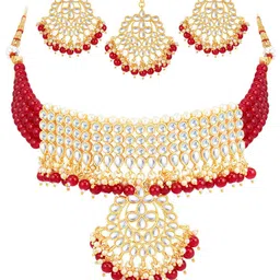 Sukkhi Gold-Plated Kundan-Studded Jewellery Set image 2