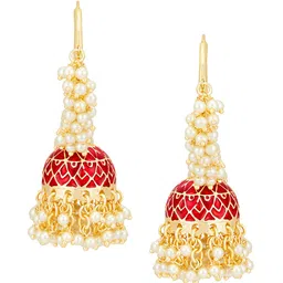 Sukkhi Gold-Plated Contemporary Jhumkas Earrings image 2