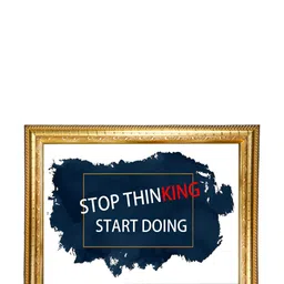 Hawai Gold Toned & White Self Design Wood Wall Photo Frame image 2