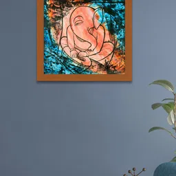 Art Street Brown & Blue Religious Print Framed Wall Art image 1