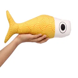 STITCHNEST Yellow Printed Pre-Filled Cushion image 5