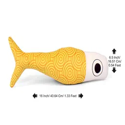 STITCHNEST Yellow Printed Pre-Filled Cushion image 3