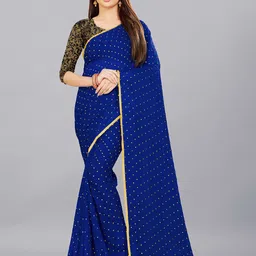Aardiva Polka Dots Pure Chiffon Saree-picture-39
