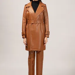 20Dresses Women Brown Solid knee-Length Overcoats-picture-23
