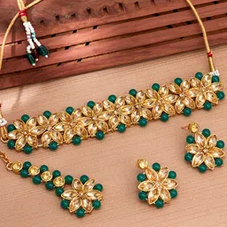 Sukkhi Gold-Plated Pearl-Beaded Jewellery Set-image-73