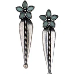 VENI Silver-Toned Contemporary Studs Earrings-image-5