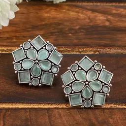 VENI Green Contemporary Drop Earrings-picture-41