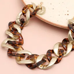 SOHI Gold-Toned & Brown Gold-Plated Chain-picture-31