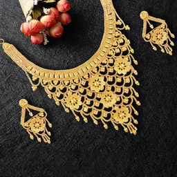 MANSIYAORANGE Gold-Plated Layered Necklace & Earrings-image-17