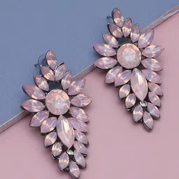 SOHI Women Pink Gold-Plated Contemporary Drop Earrings-picture-11