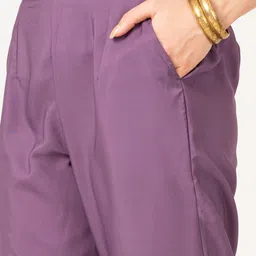 HERE&NOW Straight Kurta with Trousers & Dupatta image 3