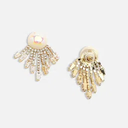 SOHI White Contemporary Studs Earrings image 4
