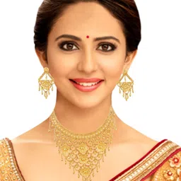 MANSIYAORANGE Gold-Plated Layered Necklace & Earrings image 4