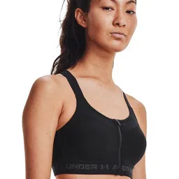 UNDER ARMOUR Removable Padding Non-Wired Armour High Crossback Zip Training Bra-picture-14