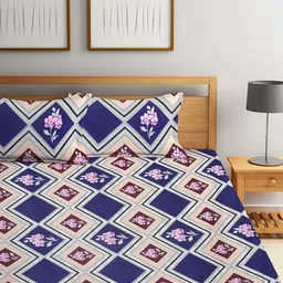 KLOTTHE 210 TC Cotton 2 King Bedsheet with 4 Pillow Covers image 4