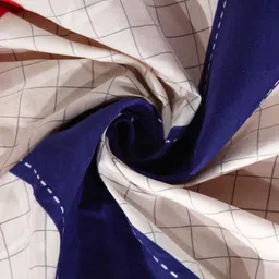 Arrabi Beige & Red Geometric 300 TC King Bedsheet with 2 Pillow Covers image 3