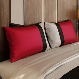 Stoa Paris Red & Beige AC Room 150 GSM Double Bed 1 Comforter With 2 Pillow covers 300TC image 4