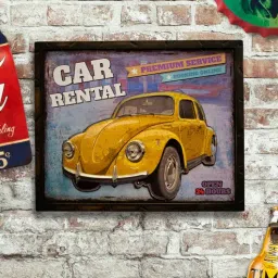 eazywagon Multicolor Metal Vw Beetle Frame-picture-14