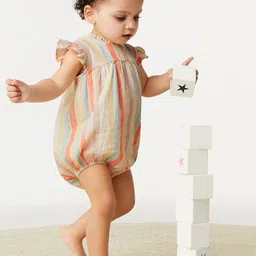 Marks & Spencer Infant Girls Striped Rompers image 1
