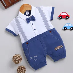 Moms Love Infant Boys Bow-Detail Pure Cotton Romper image 1
