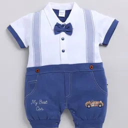 Moms Love Infant Boys Bow-Detail Pure Cotton Romper image 2