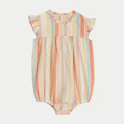 Marks & Spencer Infant Girls Striped Rompers image 4