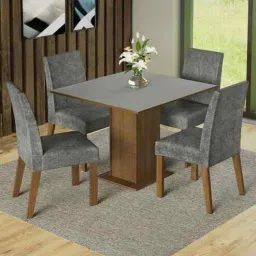 madesa Madera 4 Seater Dining Set In Brown Finish-picture-10