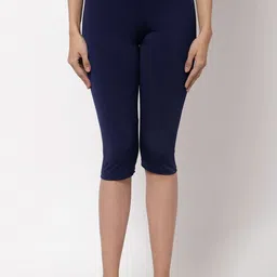 CUKOO Women Navy Blue Solid Swim Capris-picture-37