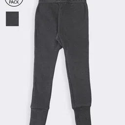 Lux Cottswool Boys Pack Of 2 Black Solid Cotton Thermal Bottoms-picture-39