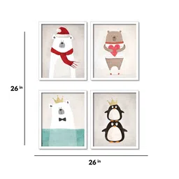 art street Commercial White Engineered Wood Framed Art Print Set of 4 image 3