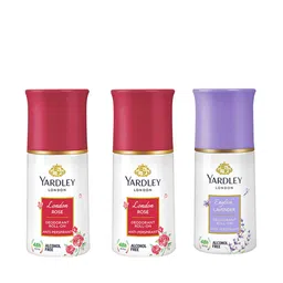 YARDLEY LONDON Women Set of English Lavender & London Rose Deodorant Roll-Ons - 50 ml Each image 1