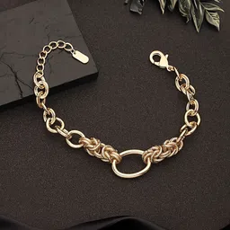 SARAF TRENDZ 18K Gold-Plated Stainless Steel American Diamond Link Bracelet-picture-37