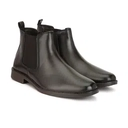 SHOZANIA Men Mid Top Leather Work Chelsea Boots-picture-27