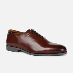 Louis Philippe Men Textured Leather Comfort Insole Oxfords Shoes-image-41