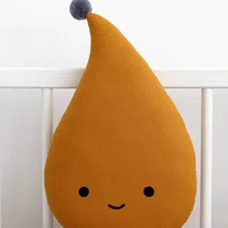 STYBUZZ Kids Mustard Coloured Cute Rain Drop Shaped Cushion image 1