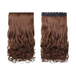 CRIBE 5 Clip-In Locks Curly Hair Extension - Brown - 24 Inch-image-61