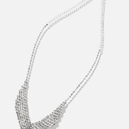 SOHI Silver Plated & Stone Studded Jewellery Set image 3