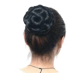 CRIBE Halo Curly Bun Hair Extension - Black - 6 inch image 2