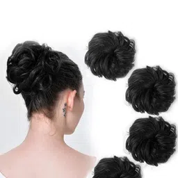 FIMBUL Messy Curly Hair Bun Extension - Black image 2
