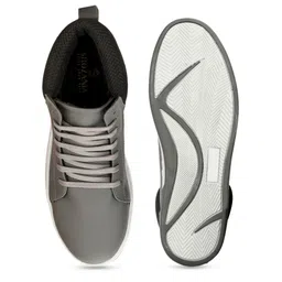 SHOZANIA Men Mid Top Lightweight Leather Sneakers image 3