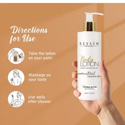 SEVAEN Set of 2 Moisture Body Lotions for Dry Skin with Coconut Oil - 200ml each image 3