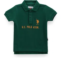 U.S. Polo Assn. Kids Boys Brand Logo Printed Polo Collar Pure Cotton T-shirt-picture-16
