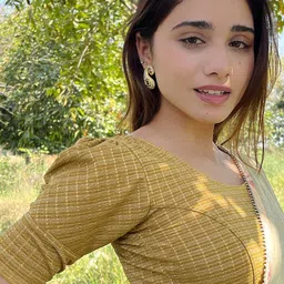 Bindigasm's Advi Zari Stripes Voluminous Sleeves Stretchable Slip on Blouse image 1