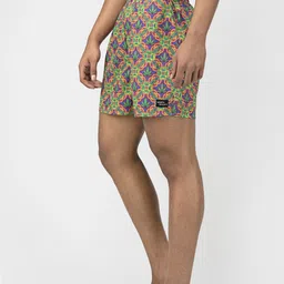 wHAT'S DOwn Men Green & Blue Ethnic Motifs Printed Cotton Boxer NEON-420 image 3