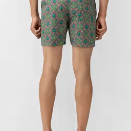 wHAT'S DOwn Men Green & Yellow Printed Pure Cotton Boxer image 2