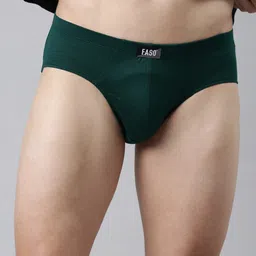 FASO Pack Of 2 Mid Rise Cotton Basic Briefs K201-SQ-PO2-BLUENIGHTS-BOTANICALGREEN image 3